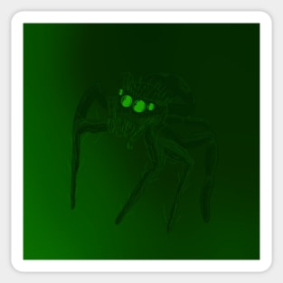 Jumping Spider Drawing V19 (Green 1) Sticker